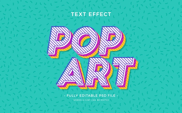 PSD efeito de texto de arte pop