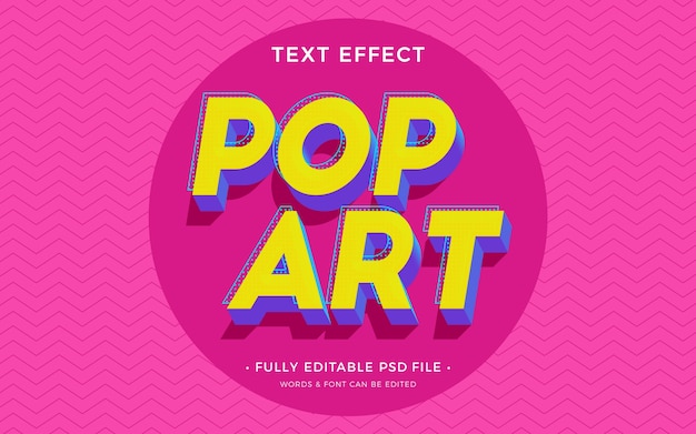 PSD efeito de texto de arte pop