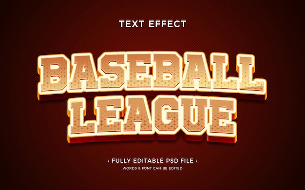 PSD efeito de texto de beisebol
