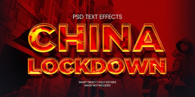 PSD efeito de texto de bloqueio da china