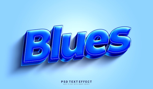 PSD efeito de texto de blues