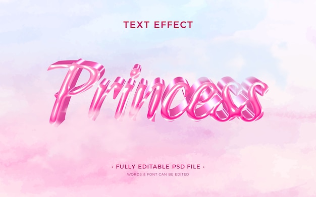 Efeito de texto de boneca rosa