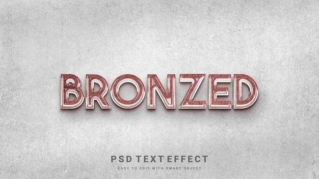 PSD efeito de texto de bronze brilhante