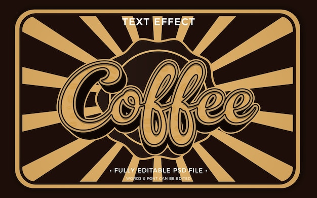 Efeito de texto de café.