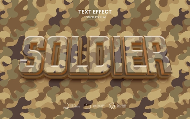 PSD efeito de texto de camuflagem