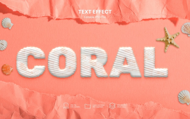 Efeito de texto de coral