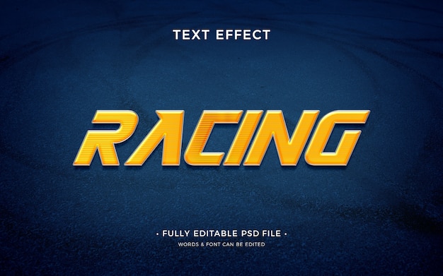 Efeito de texto de corrida