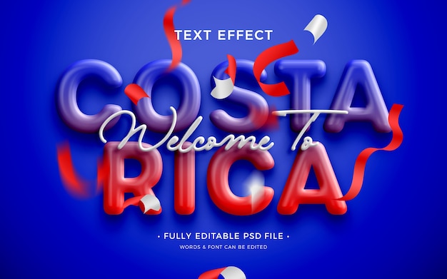 PSD efeito de texto de costa rica