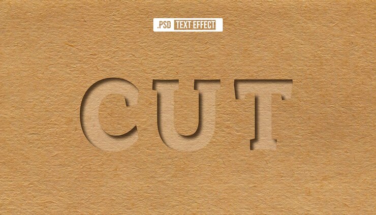 PSD efeito de texto de deboss modelo editável efeito de estilo de texto de papel