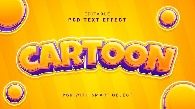 PSD efeito de texto de desenho animado em 3d