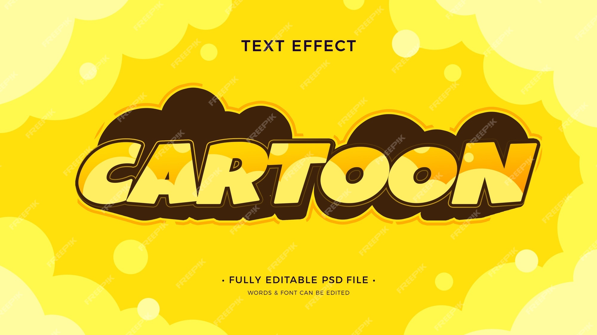 Spacetoon Game Efeito de texto dos desenhos animados com fundo