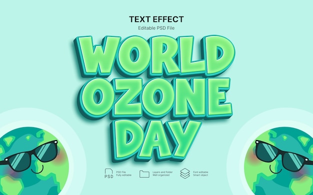 Efeito de texto de dia de zona mundial