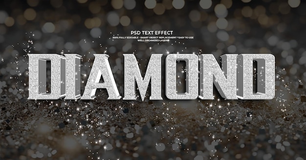 Efeito de texto de diamante PSD
