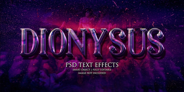 PSD efeito de texto de dionysus