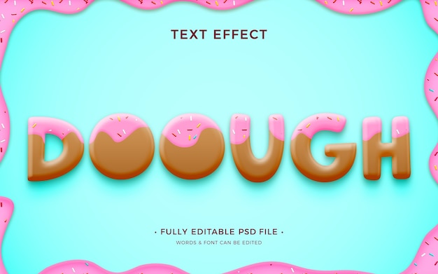 PSD efeito de texto de donut