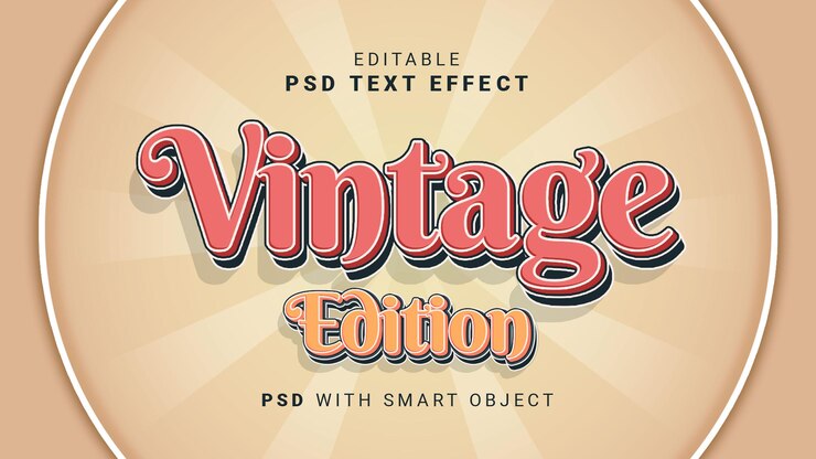 PSD efeito de texto de edição vintage
