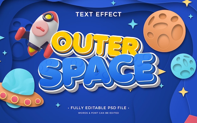 Efeito de texto de espaço