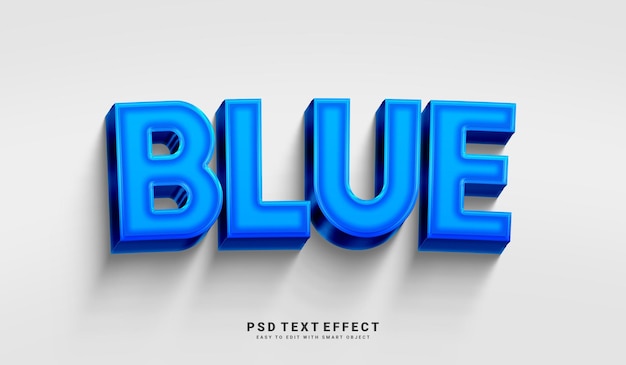 efeito de texto de estilo 3D azul