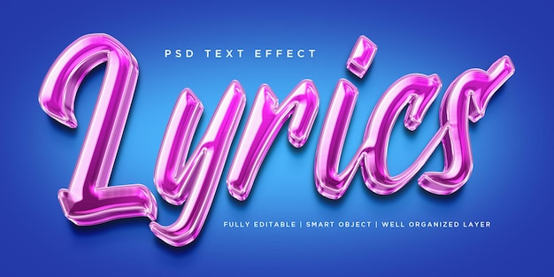 Efeito de texto de estilo 3d de letras