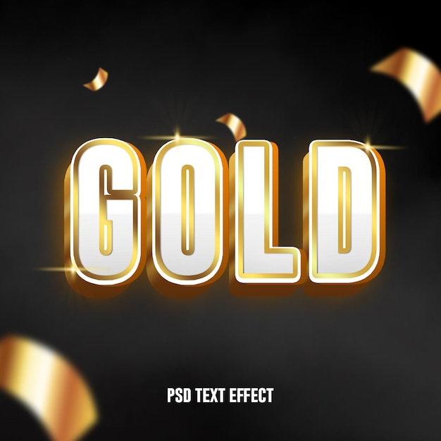 PSD efeito de texto de estilo 3d dourado