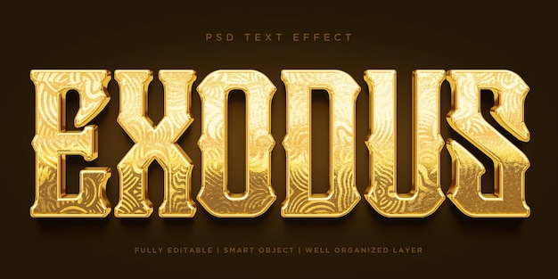 PSD efeito de texto de estilo 3d exodus