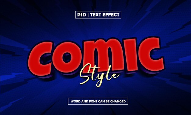 Efeito de texto de estilo cômico com estilo moderno