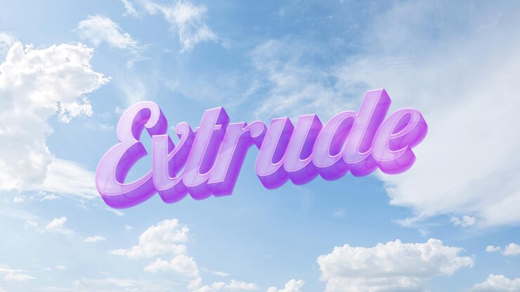 PSD efeito de texto de extrusão 3d