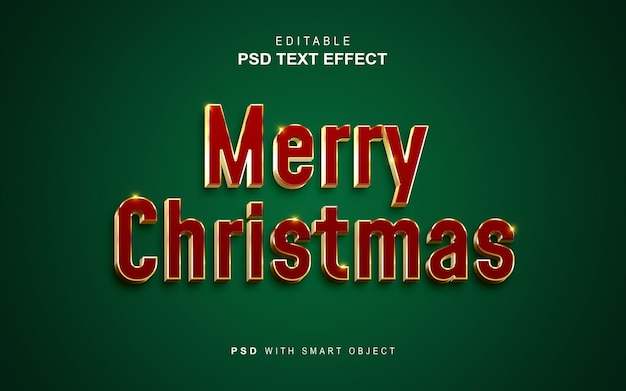 PSD efeito de texto de feliz natal editável