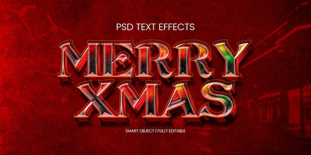 PSD efeito de texto de feliz natal