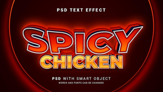 Efeito de texto de frango picante