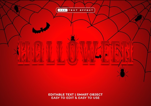 Efeito de texto de Halloween 3D editável