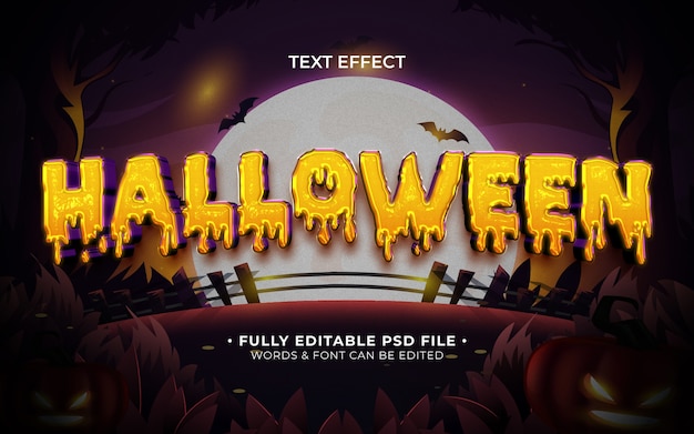 PSD efeito de texto de halloween