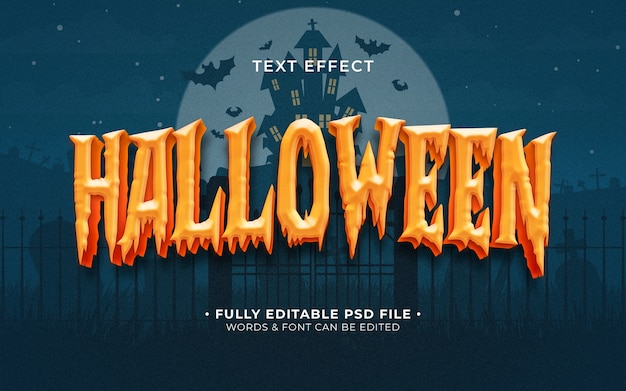 PSD efeito de texto de halloween