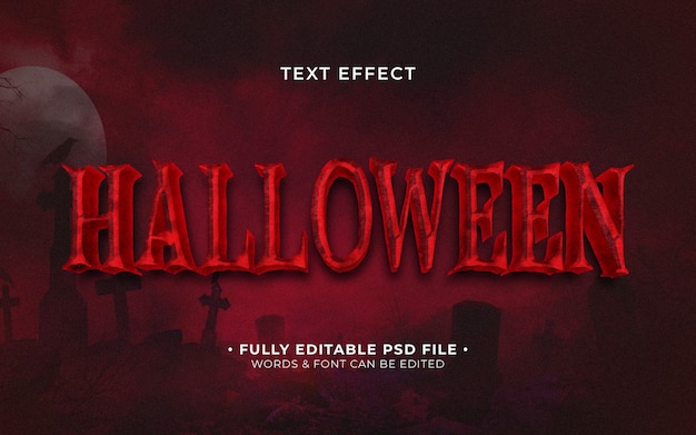 PSD efeito de texto de halloween