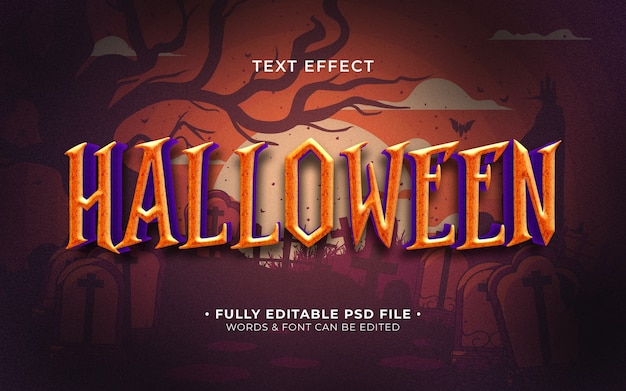 PSD efeito de texto de halloween