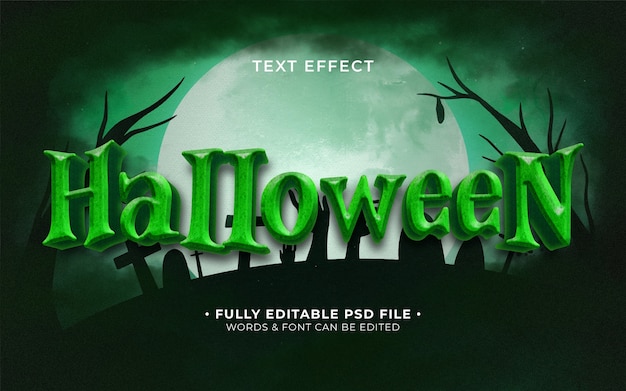 PSD efeito de texto de halloween