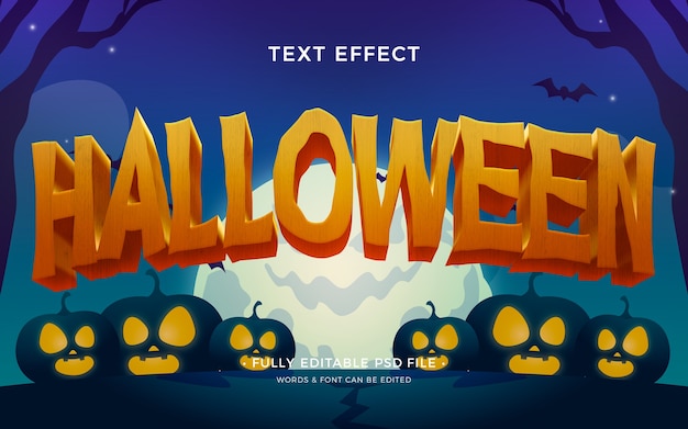 PSD efeito de texto de halloween