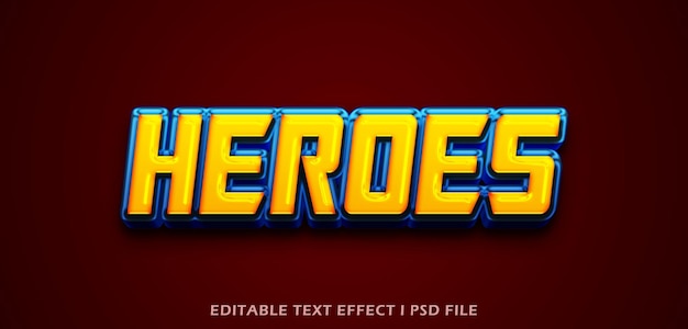 Efeito de texto de heróis