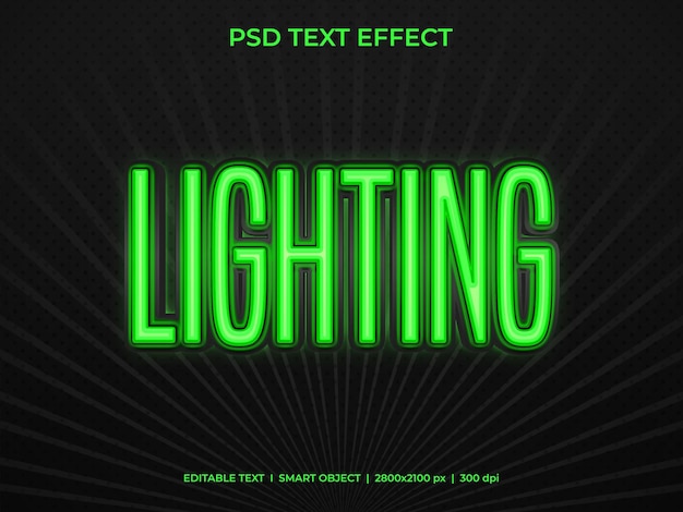 Efeito de texto de iluminação verde