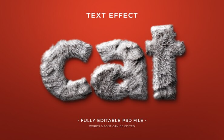 PSD efeito de texto de impressão animal