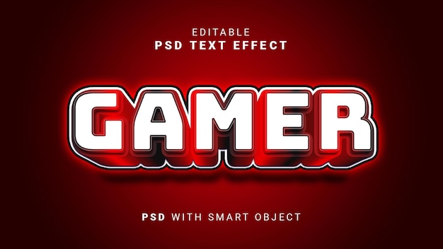 Efeito de texto de jogador 3D
