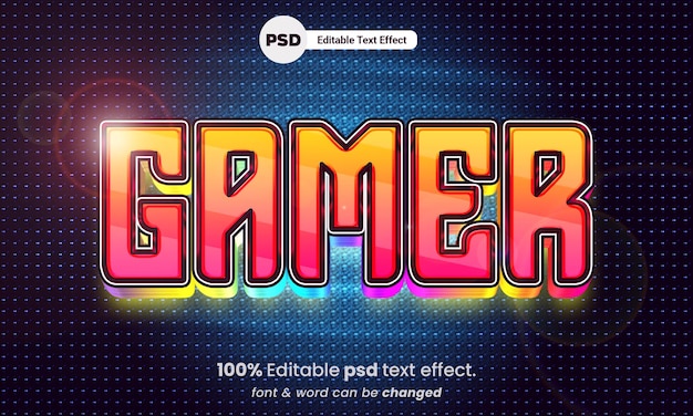 PSD efeito de texto de jogador psd editável de jogador 3d