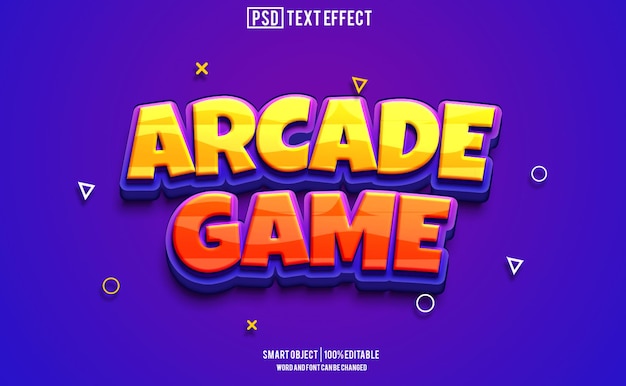 efeito de texto de jogo de arcade fonte editável tipografia texto 3D