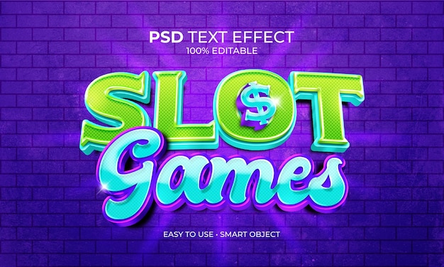 Efeito de texto de jogos de slot