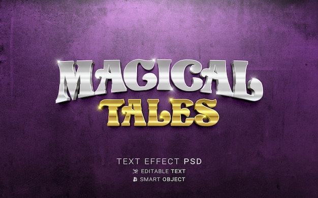 PSD efeito de texto de lindos contos mágicos
