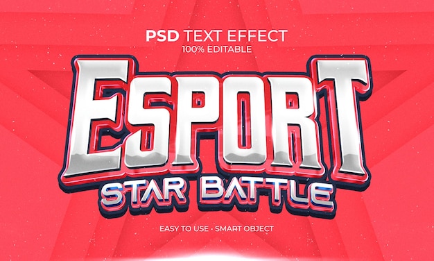 Efeito de texto de logotipo de batalha estrela esport