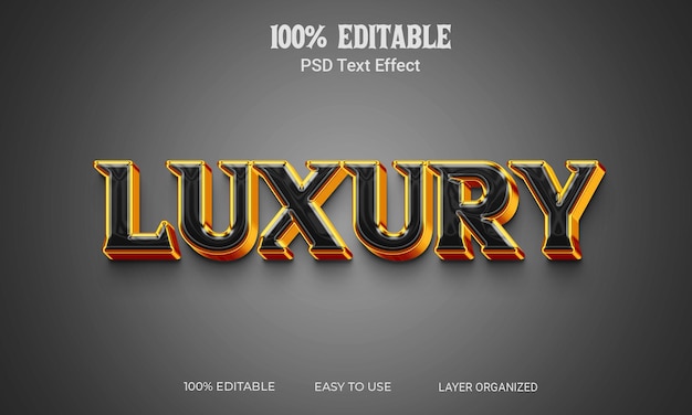 Efeito de texto de luxo 3D