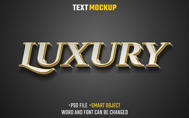 efeito de texto de luxo efeito de fonte de texto 3D
