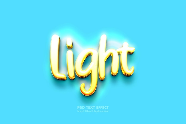 PSD efeito de texto de luz 3d