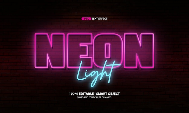 Efeito de texto de luz de néon